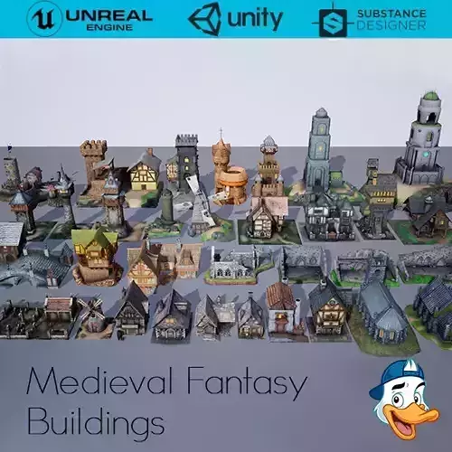 Medieval Fantasy Buildings Pack 01 Low-poly 3D model