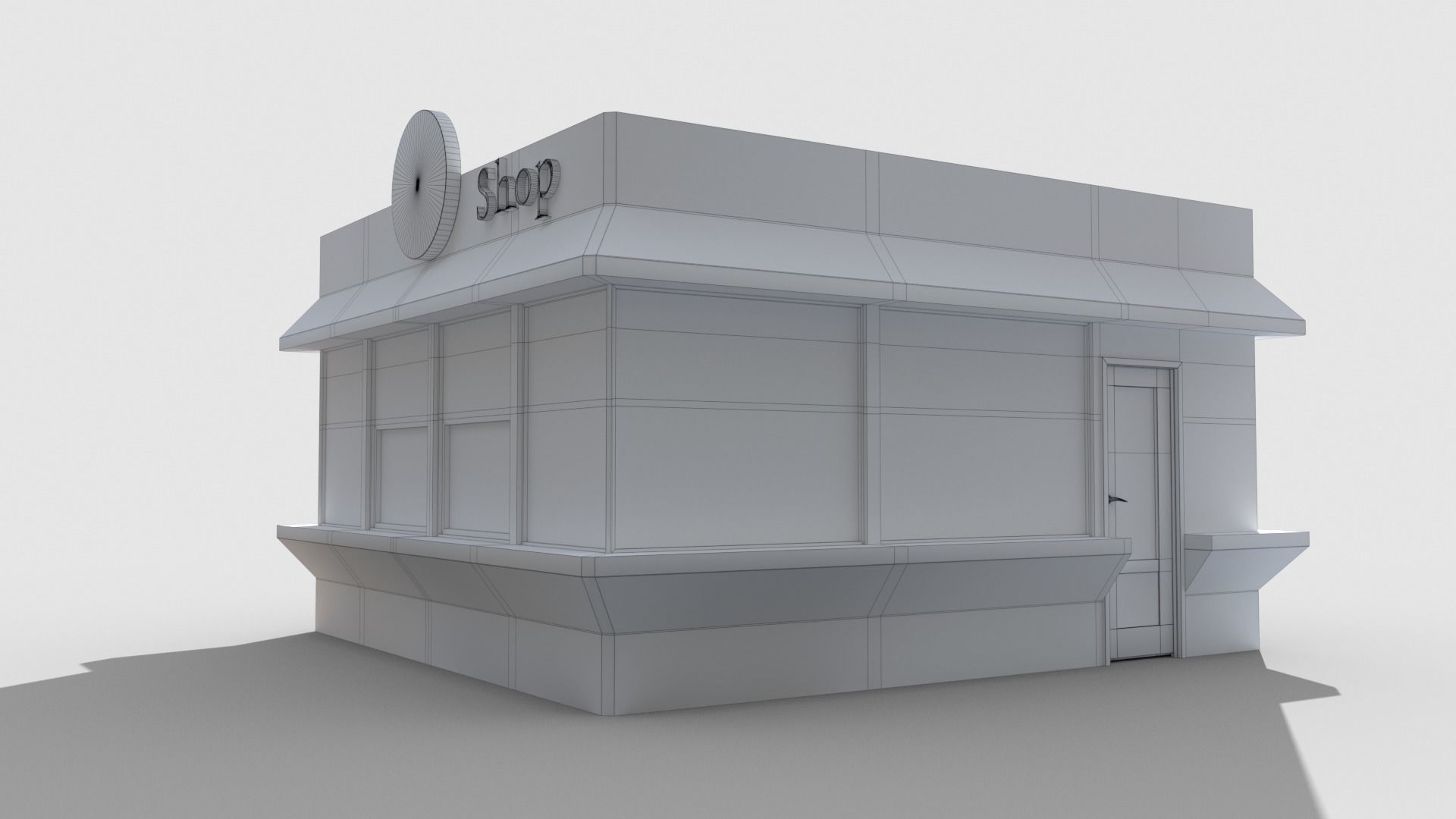 Coffee pavilion Low-poly 3D model_19