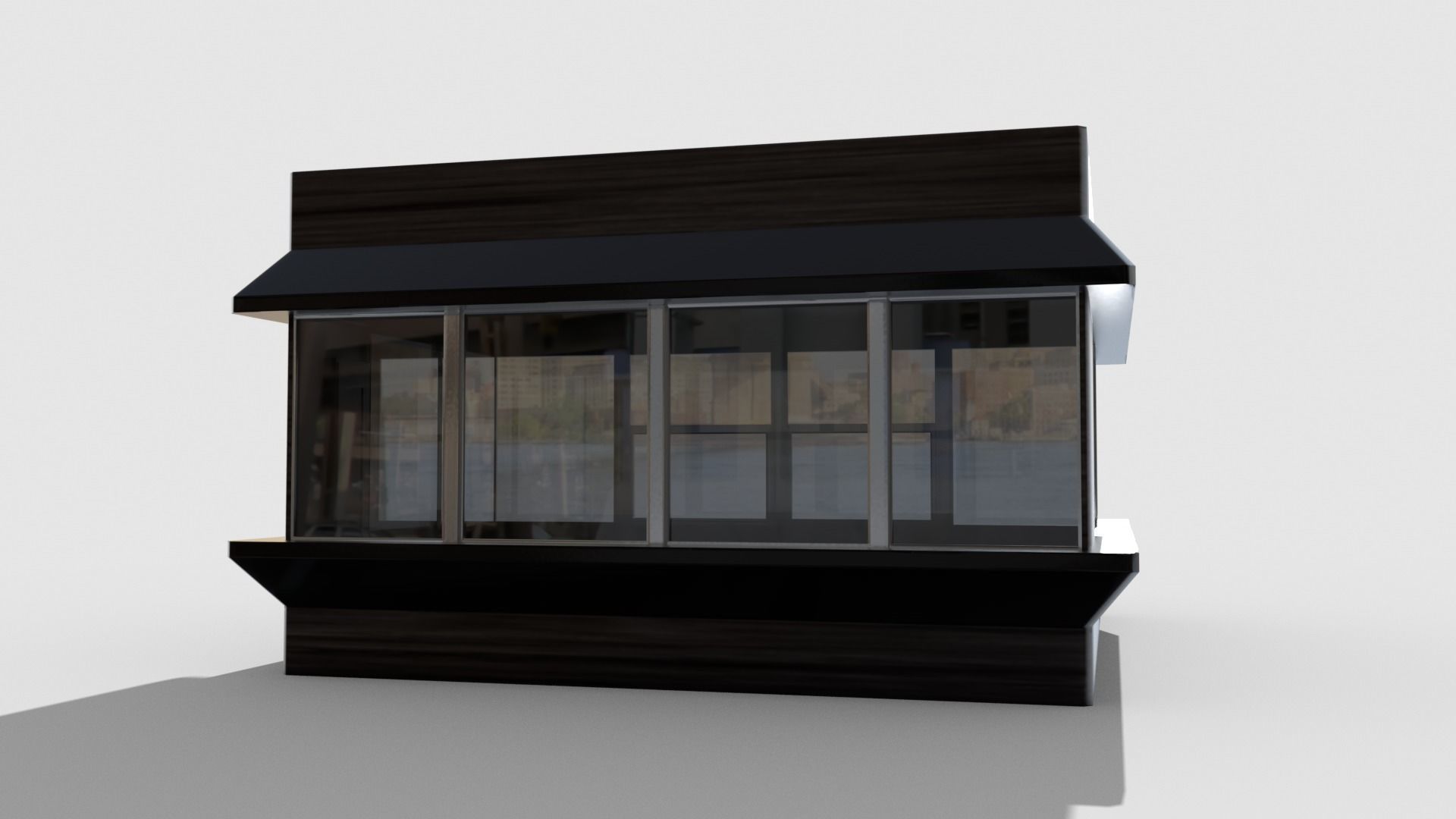 Coffee pavilion Low-poly 3D model_12