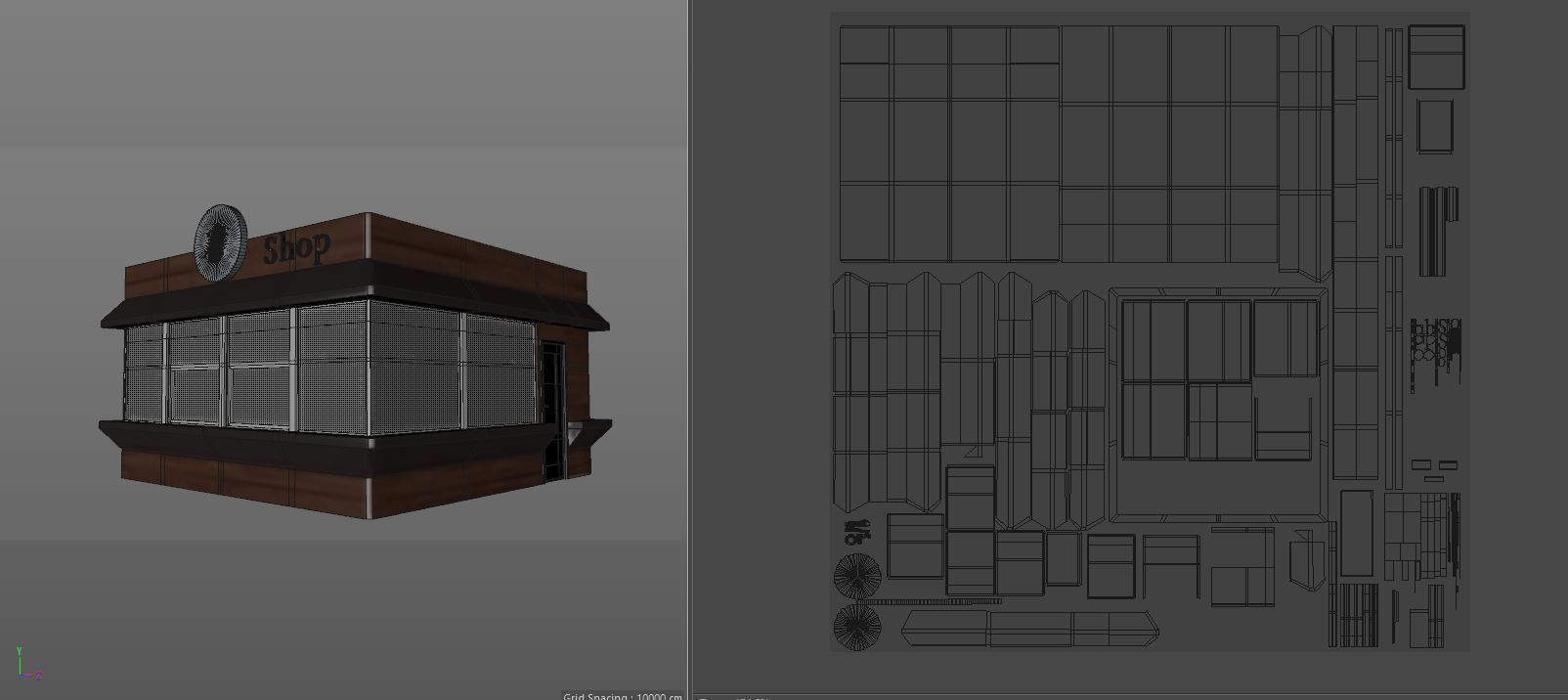 Coffee pavilion Low-poly 3D model_22
