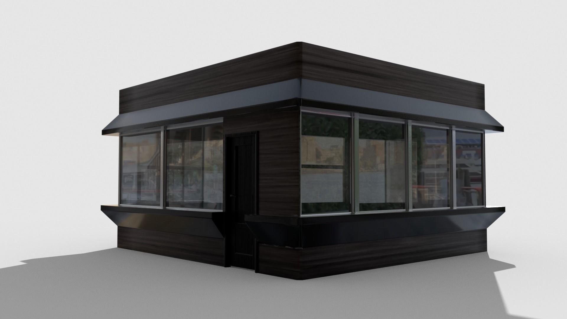 Coffee pavilion Low-poly 3D model_14