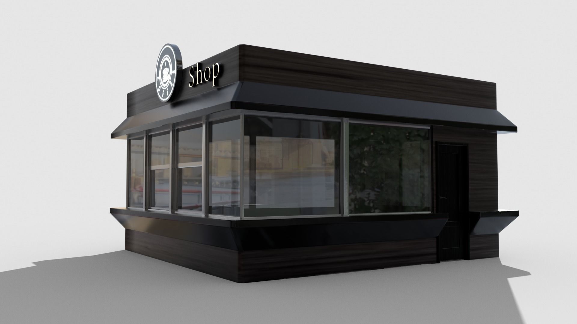 Coffee pavilion Low-poly 3D model_18