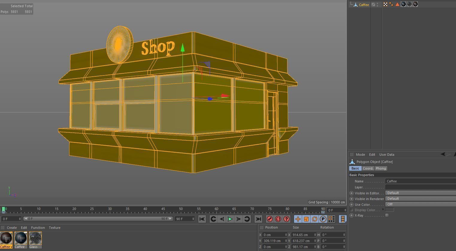 Coffee pavilion Low-poly 3D model_28