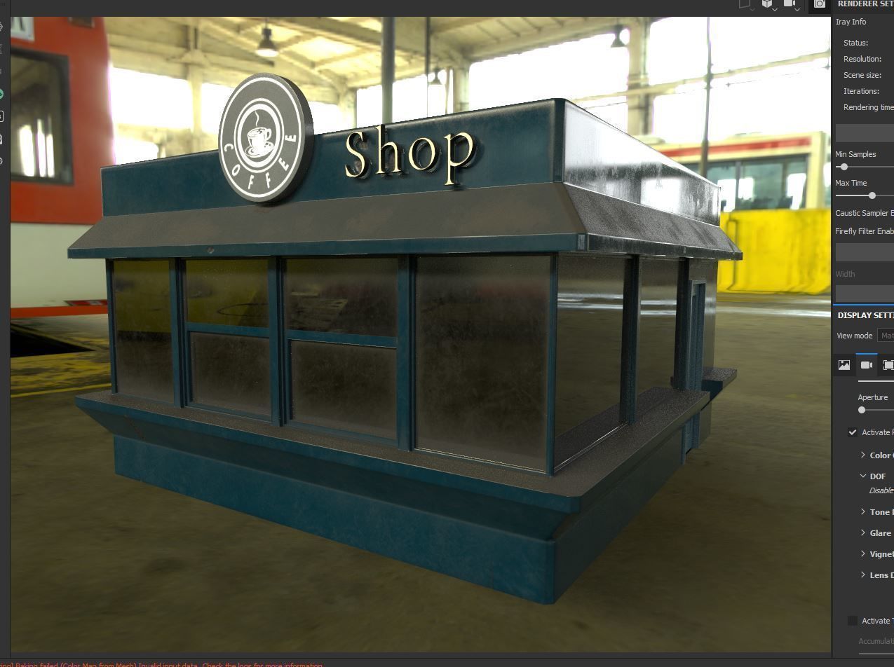 Coffee pavilion Low-poly 3D model_27