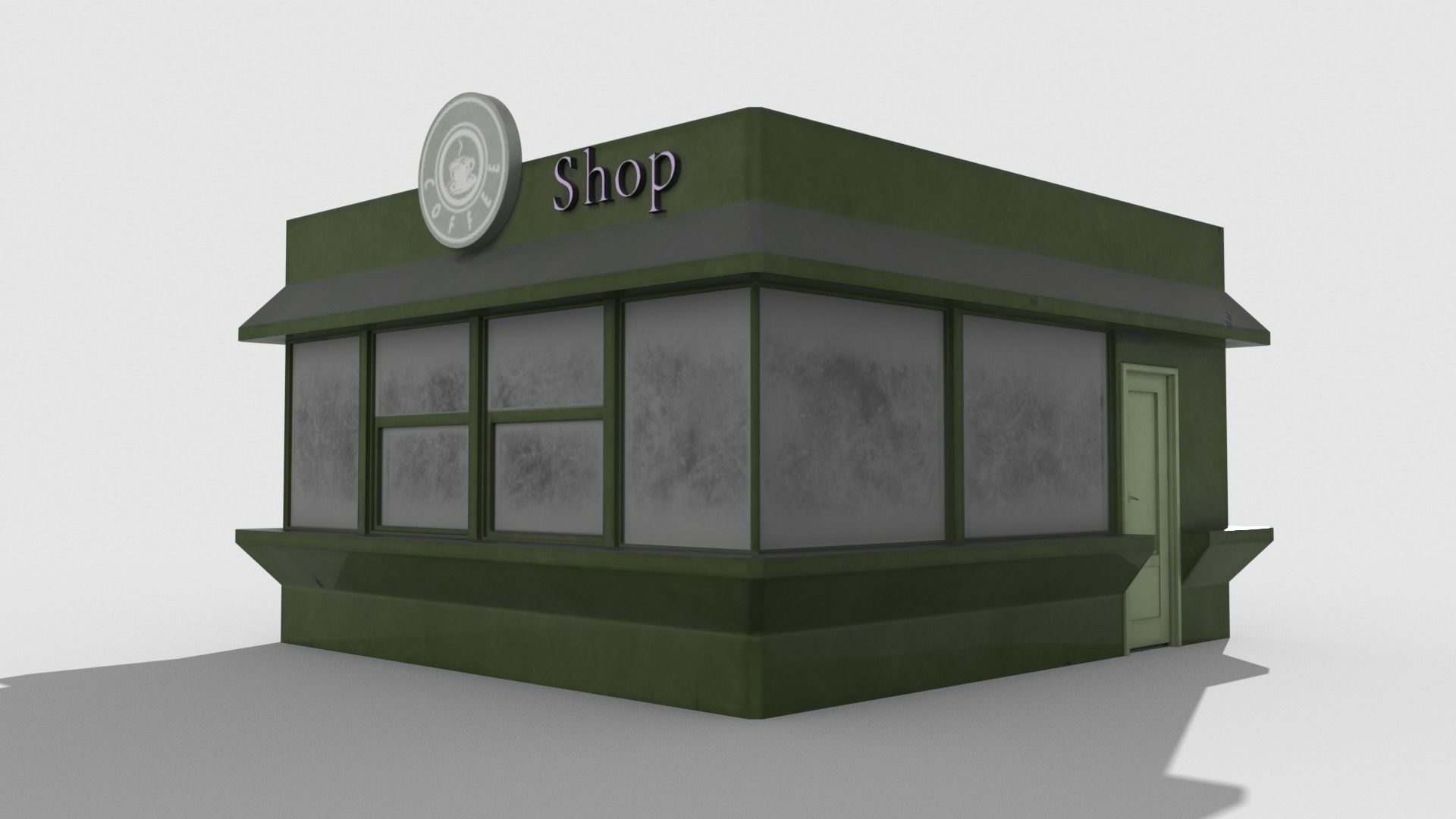Coffee pavilion Low-poly 3D model_25