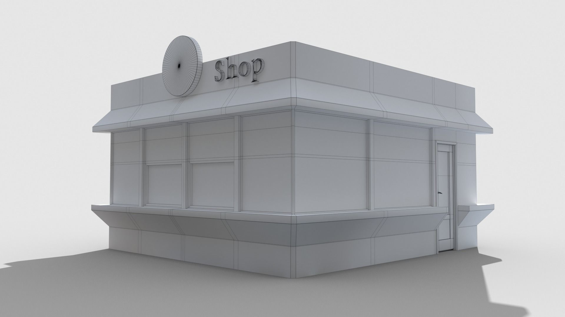 Coffee pavilion Low-poly 3D model_3