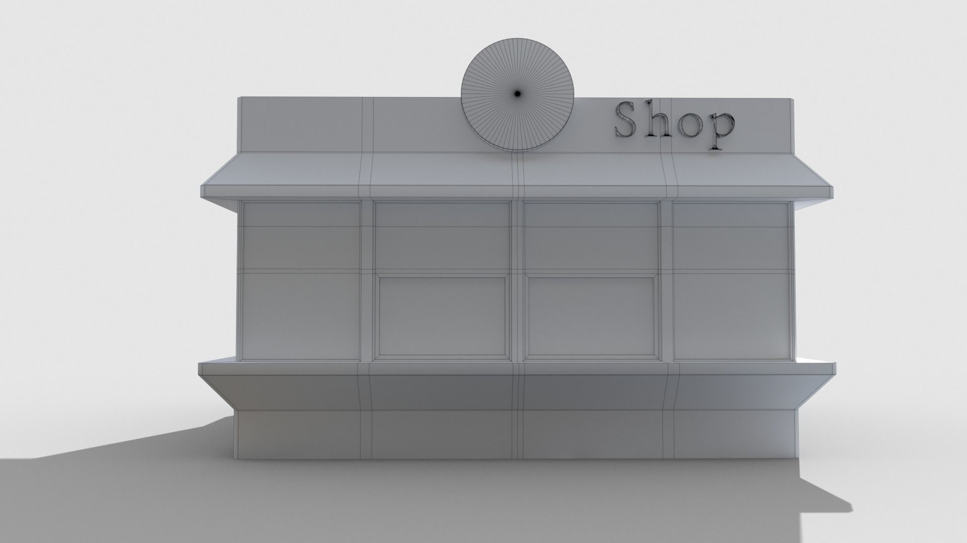 Coffee pavilion Low-poly 3D model_7
