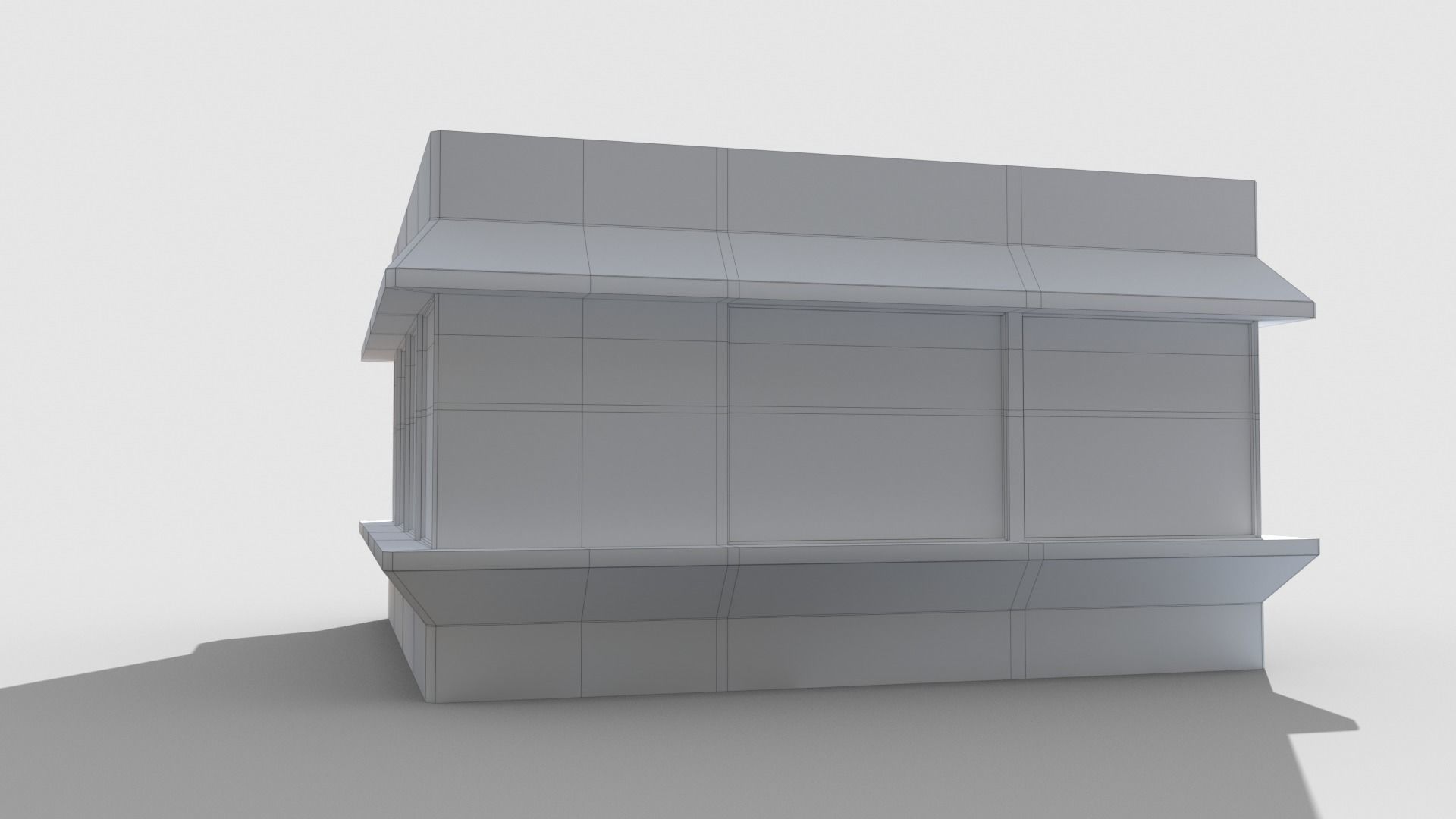 Coffee pavilion Low-poly 3D model_11