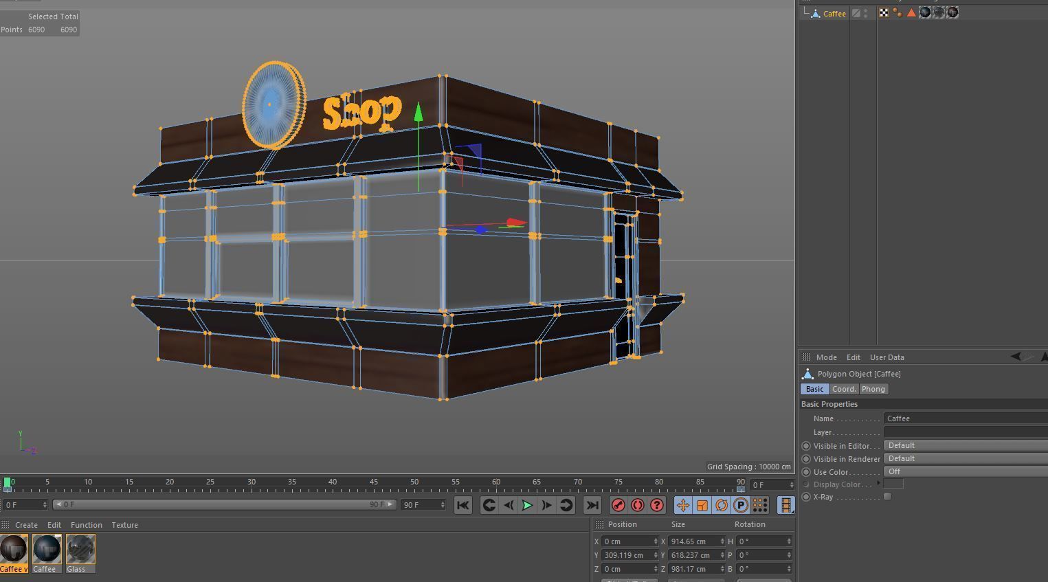 Coffee pavilion Low-poly 3D model_29