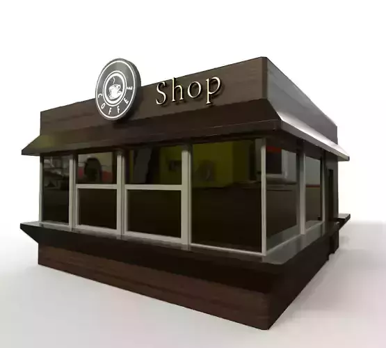 Coffee pavilion Low-poly 3D model
