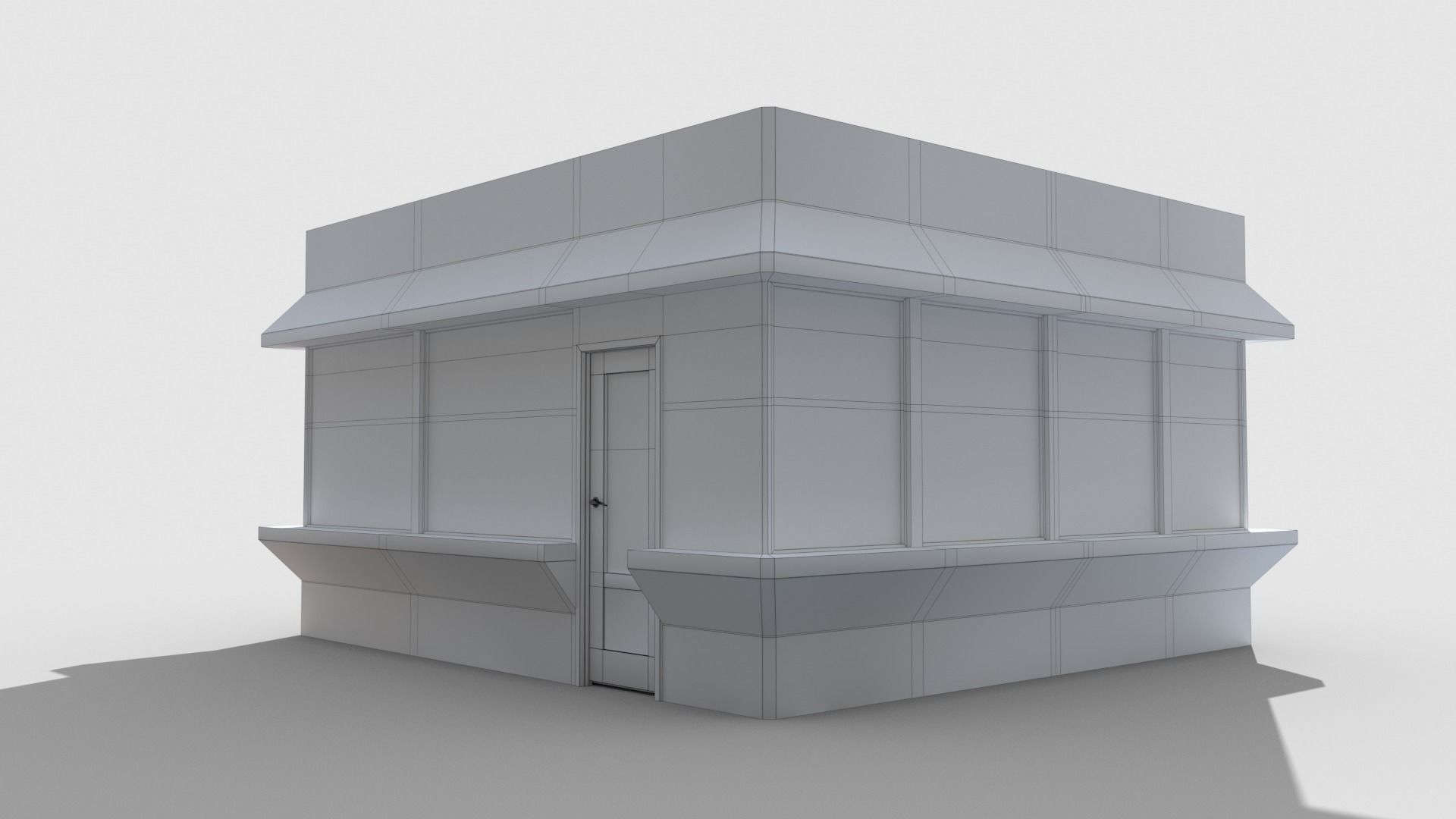 Coffee pavilion Low-poly 3D model_15