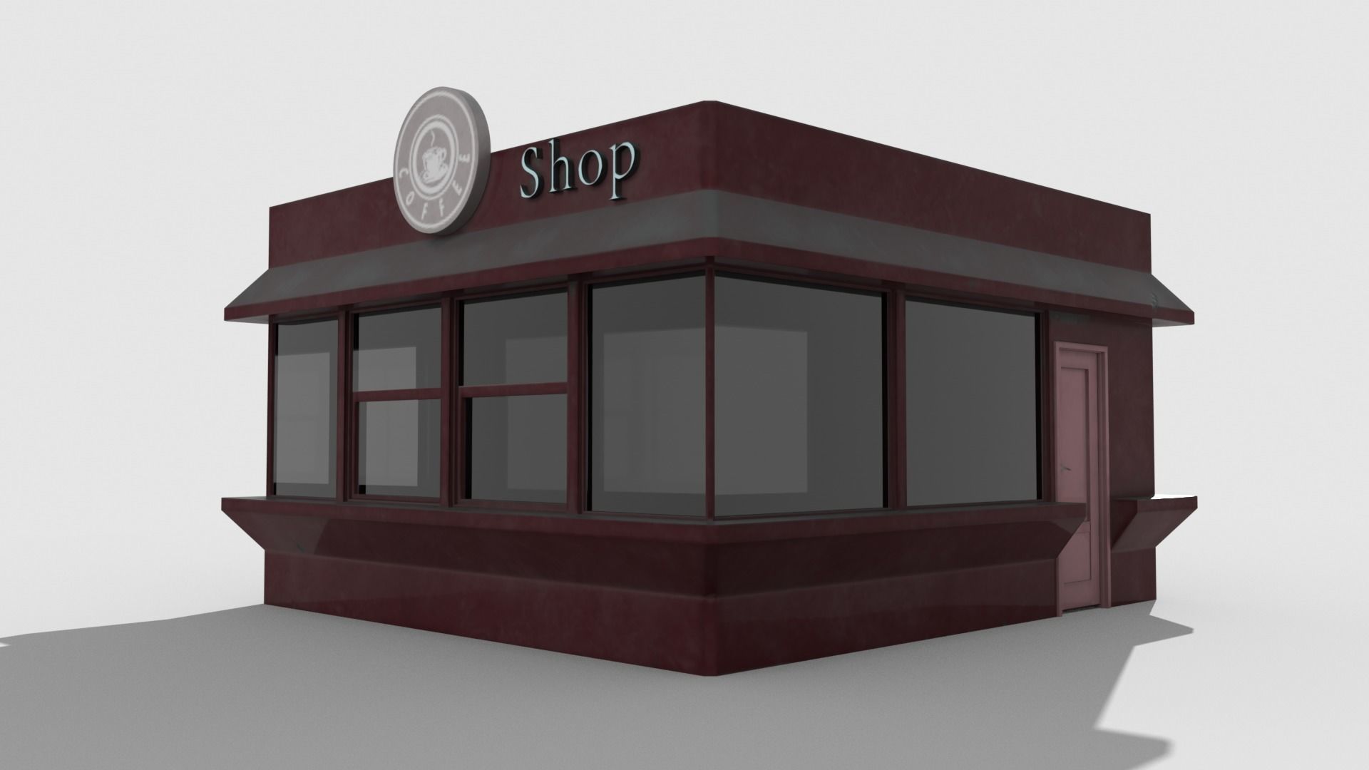 Coffee pavilion Low-poly 3D model_26