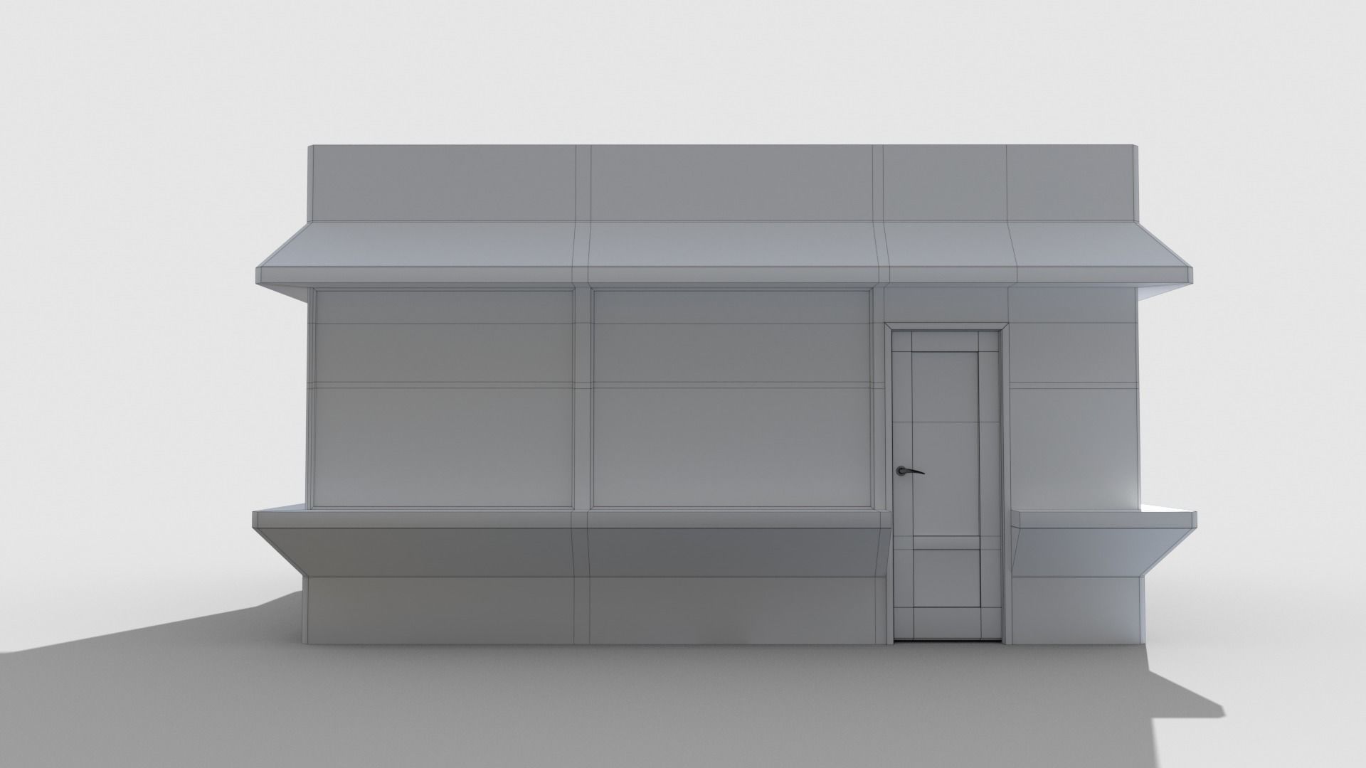 Coffee pavilion Low-poly 3D model_17
