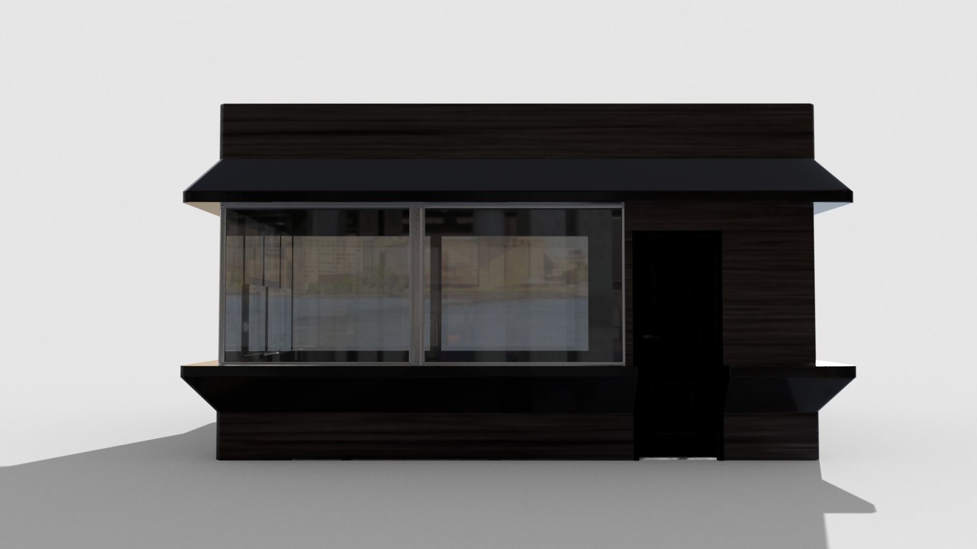 Coffee pavilion Low-poly 3D model_16