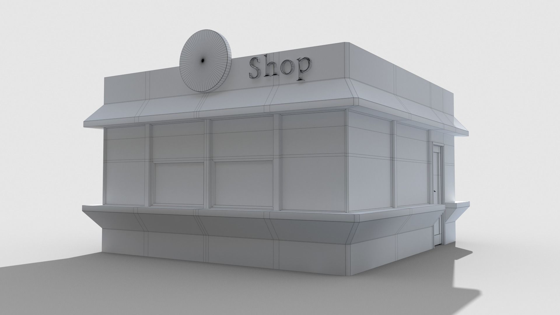Coffee pavilion Low-poly 3D model_5