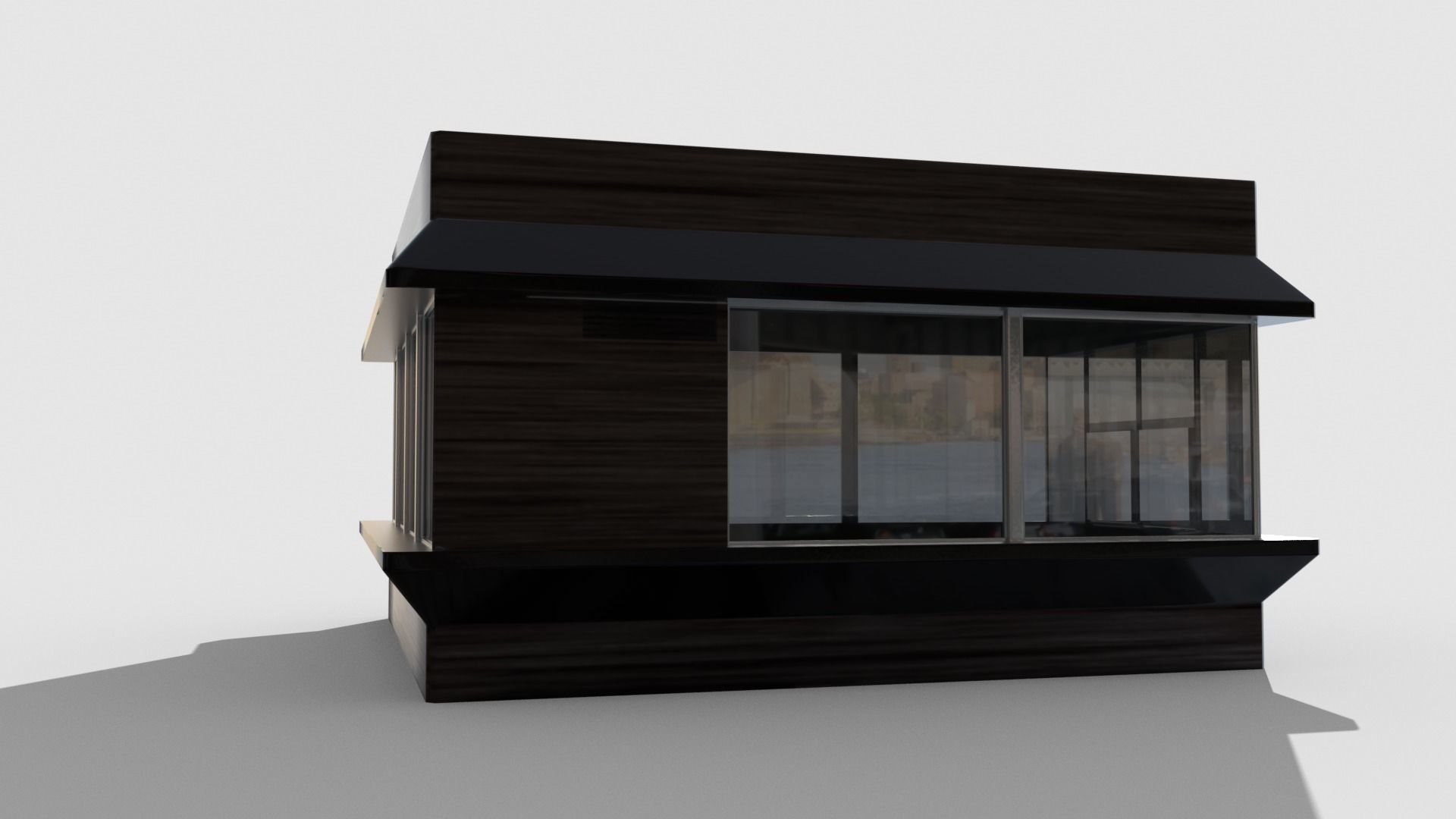 Coffee pavilion Low-poly 3D model_10