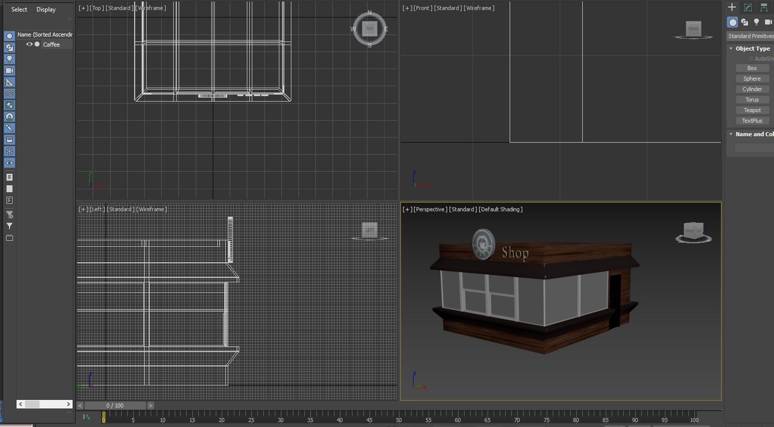 Coffee pavilion Low-poly 3D model_30