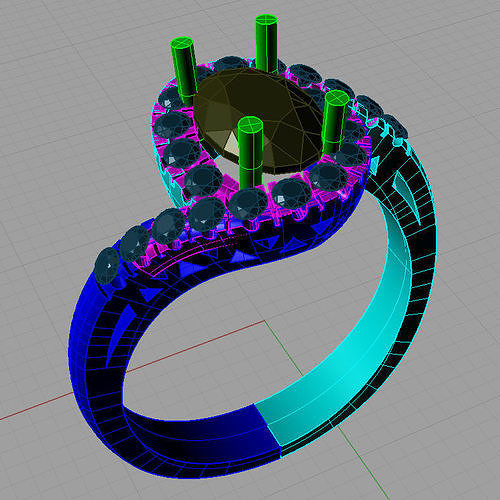 Oval fashion ring  Anello ovale con contorno  an0125 3D print model