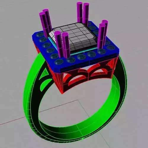Emerald ring 3D one singlehalo  print model