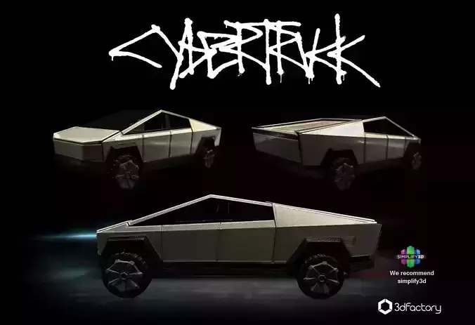 Tesla Cybertruck - 3dPrintable - 3dFactory 3D print model