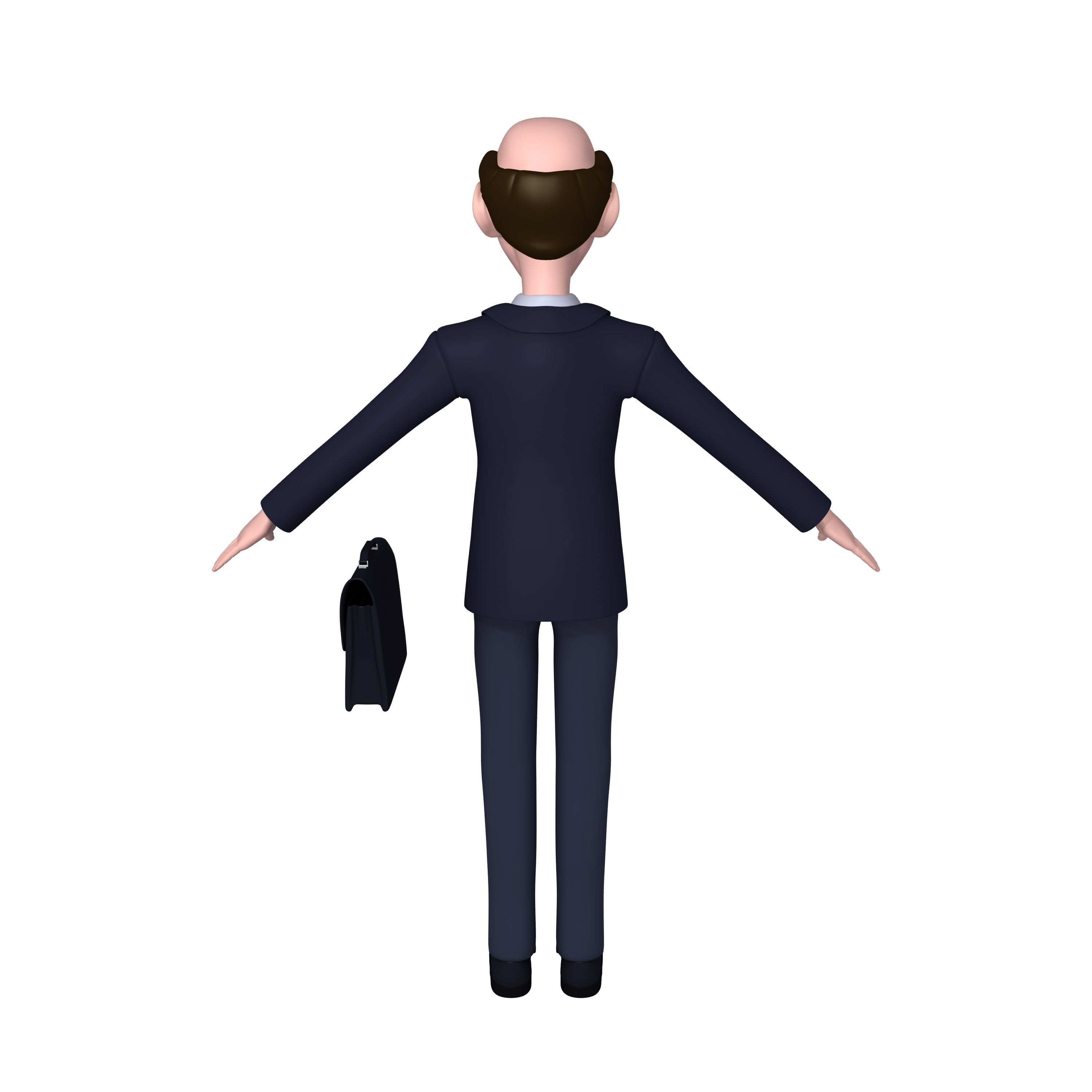 Business Man Cartoon 3D model_2