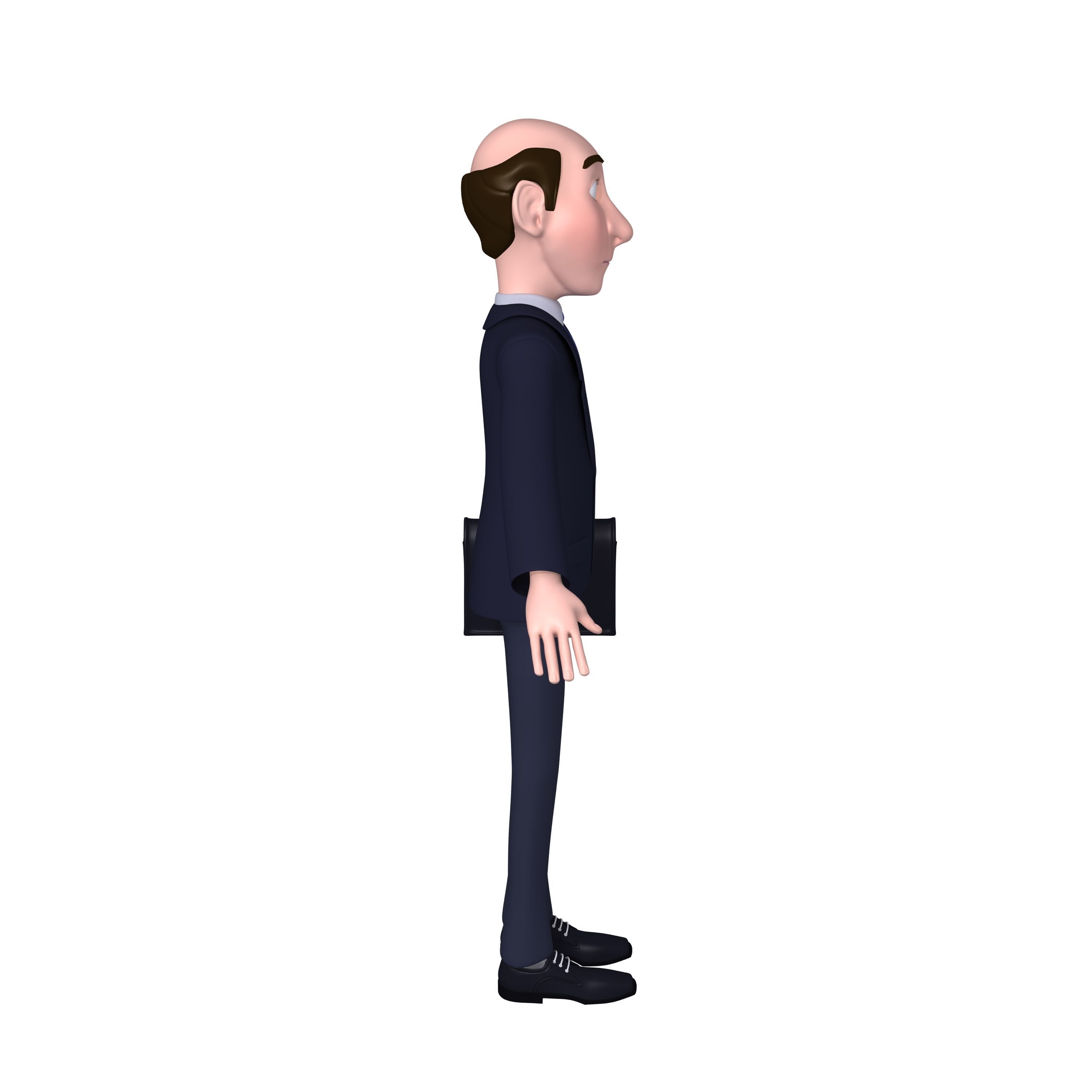 Business Man Cartoon 3D model_1