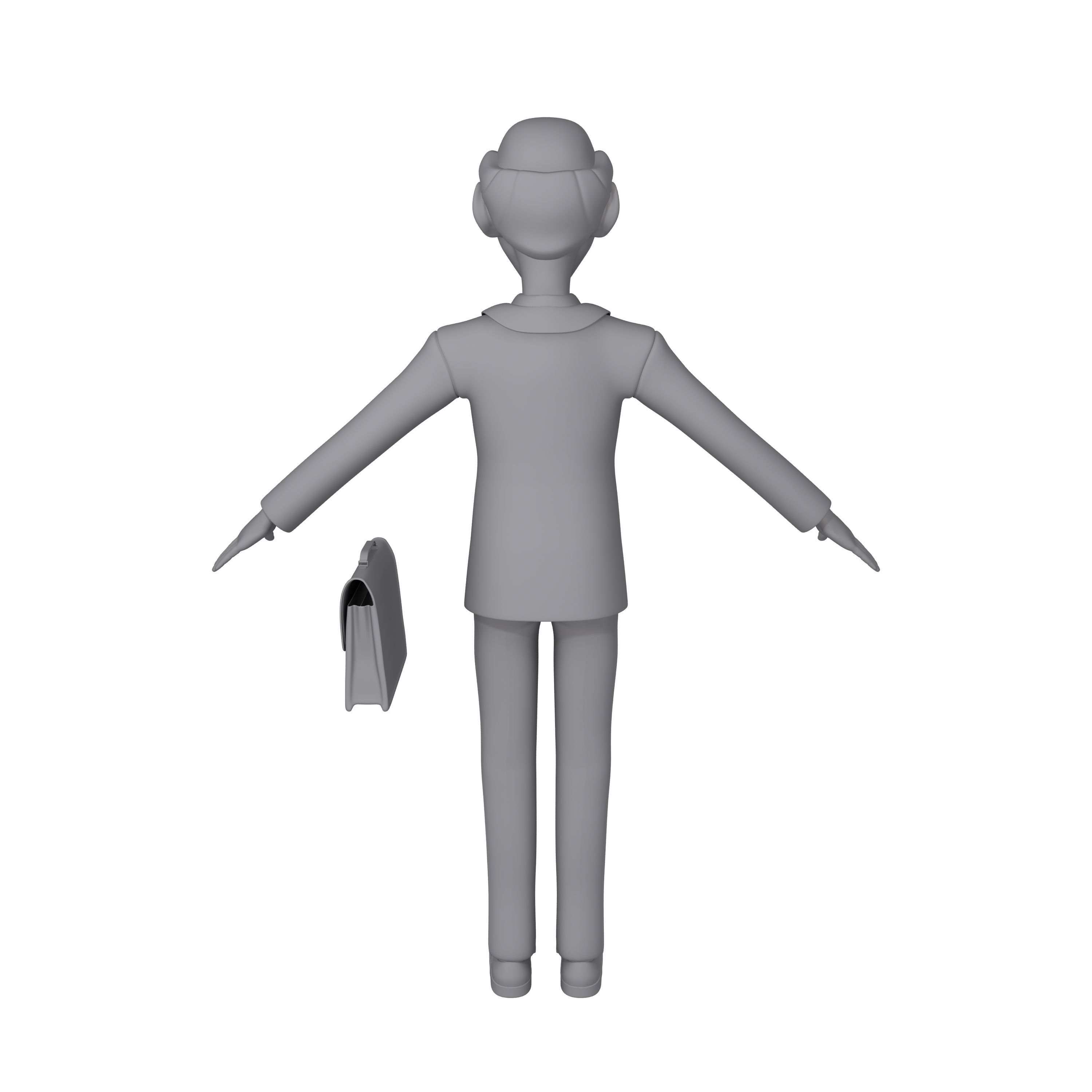 Business Man Cartoon 3D model_10