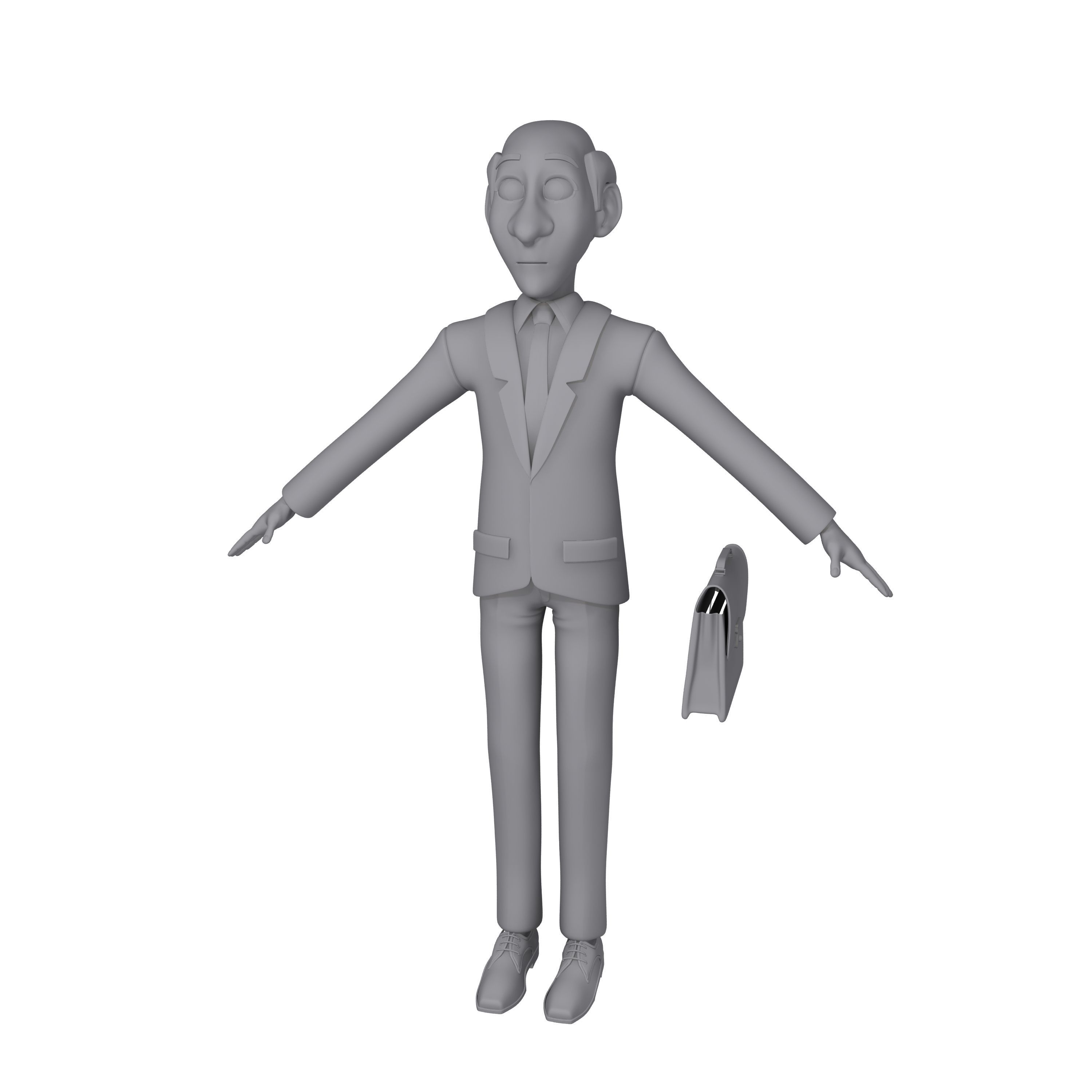 Business Man Cartoon 3D model_11