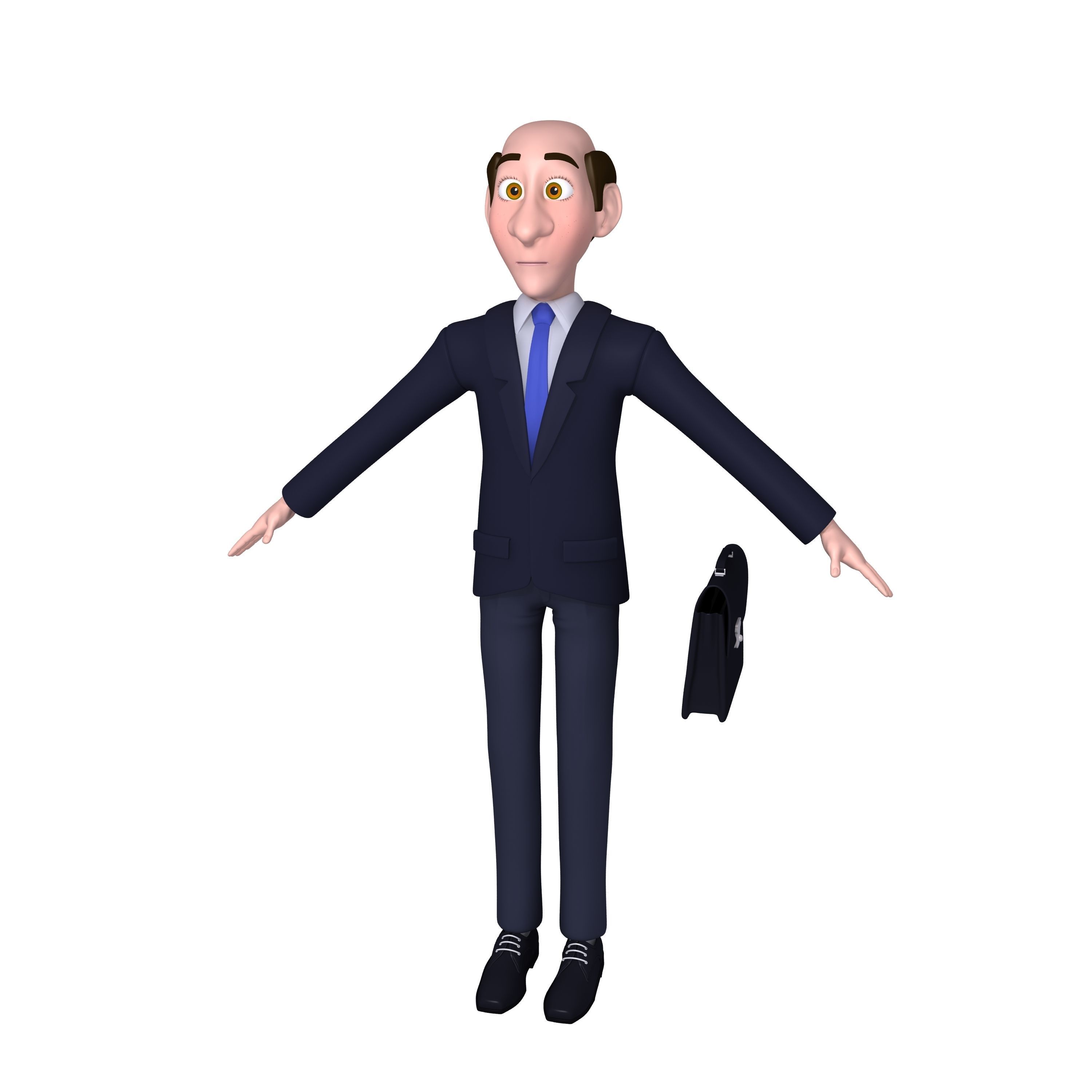 Business Man Cartoon 3D model_3
