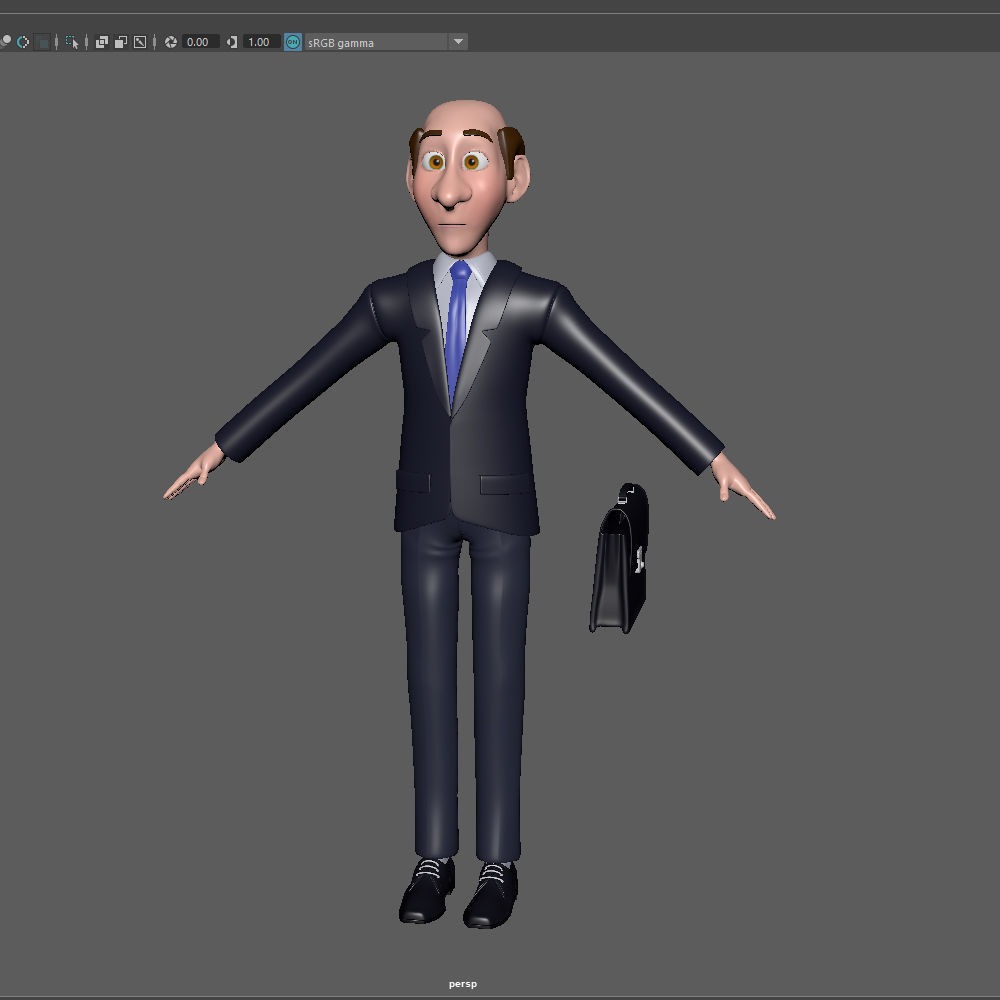 Business Man Cartoon 3D model_12