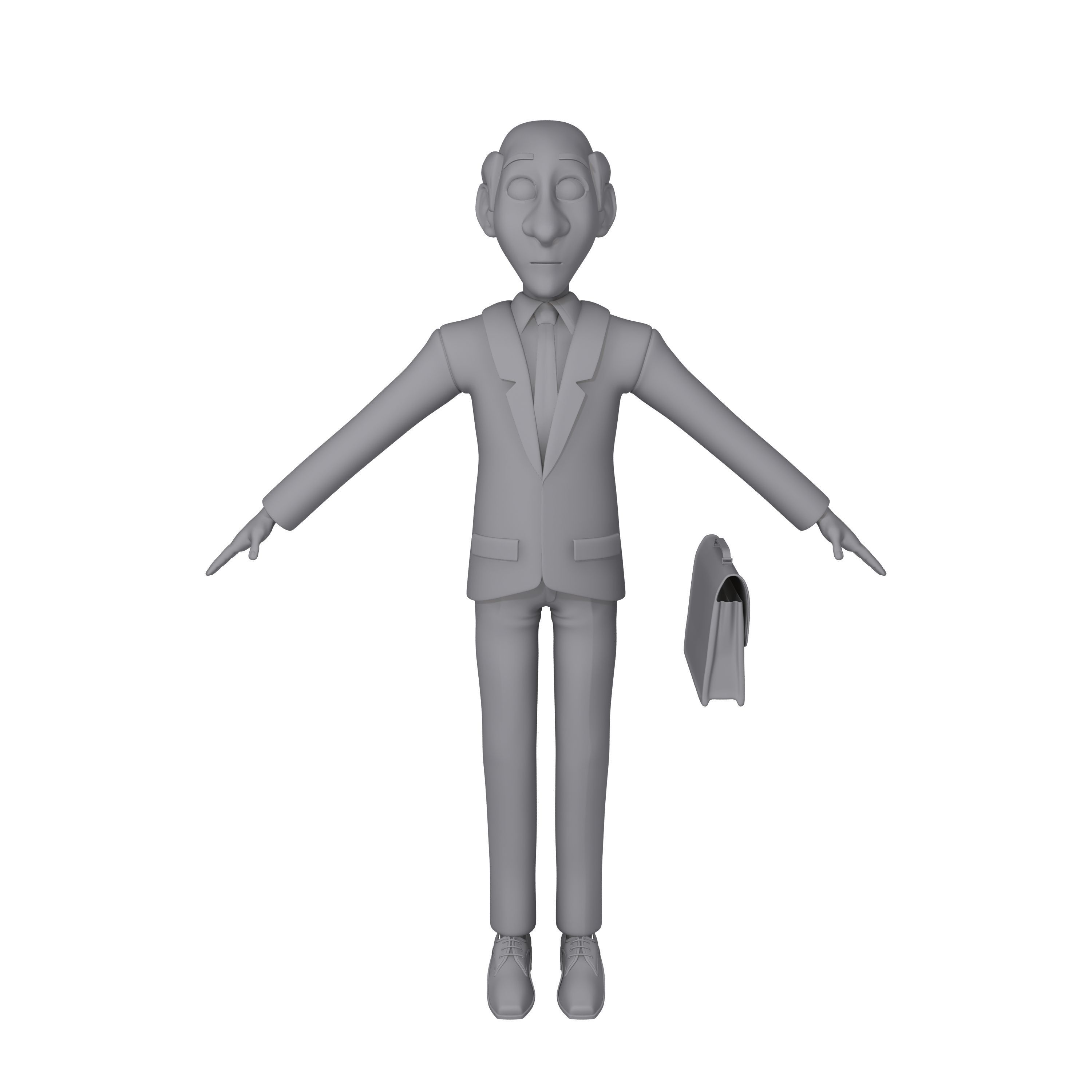 Business Man Cartoon 3D model_8