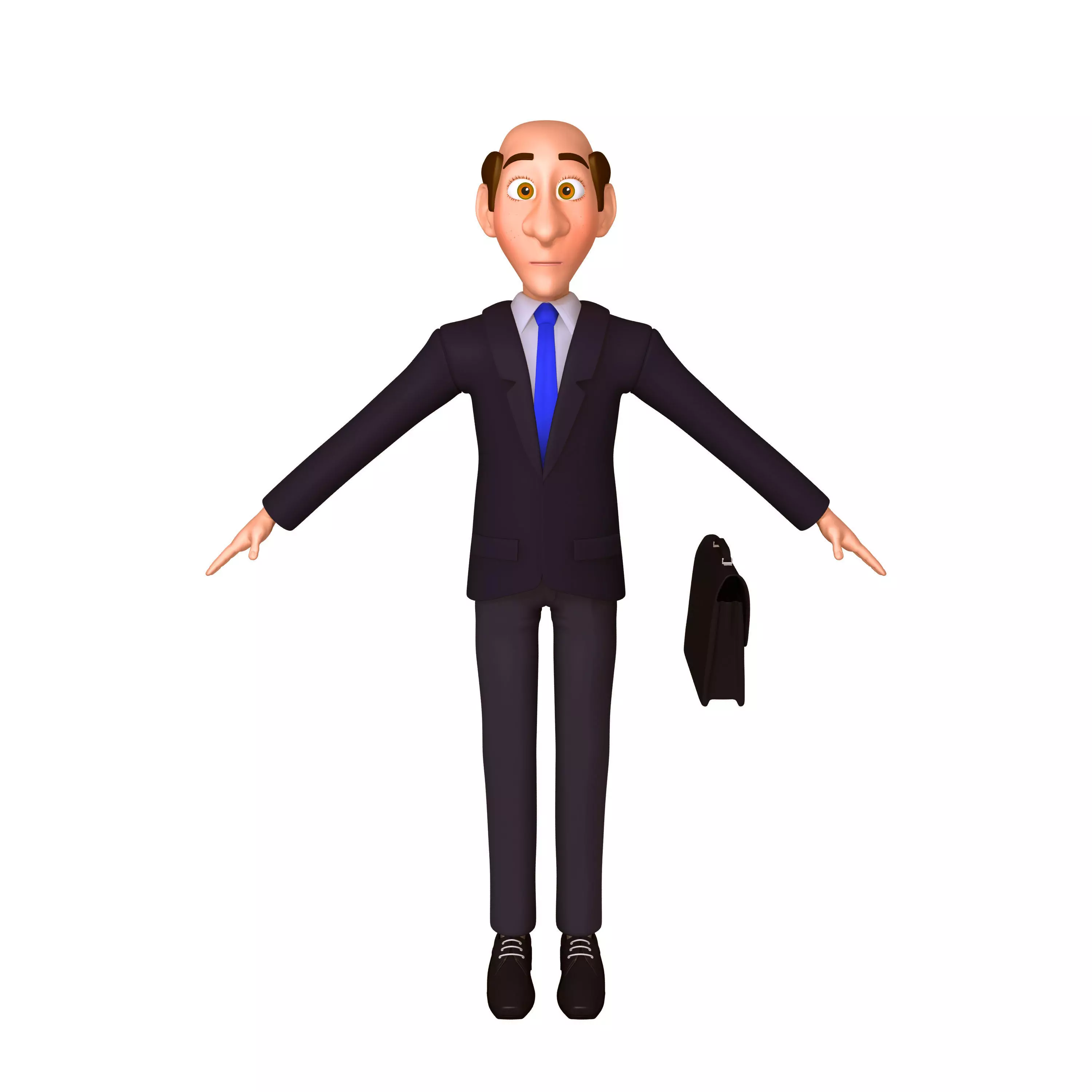 Business Man Cartoon 3D model_0