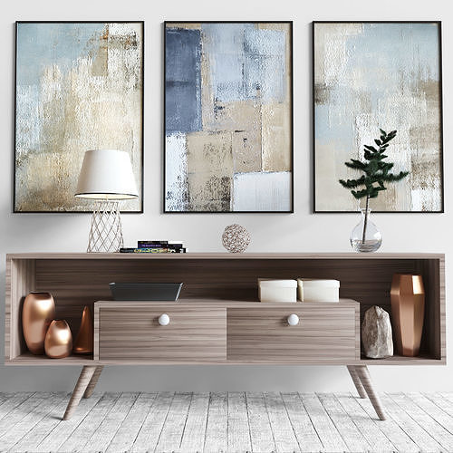 Chest of drawers with decor 3D model