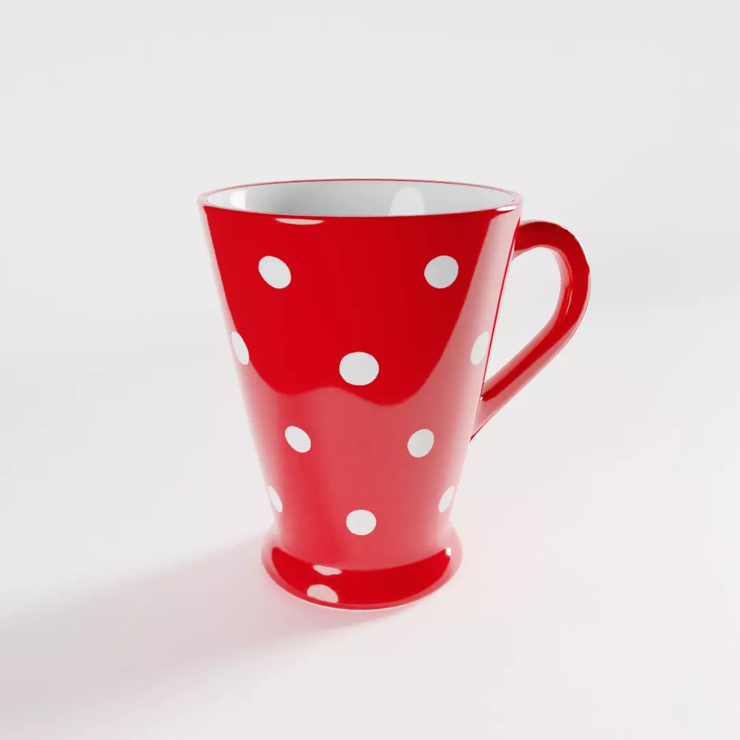 Polka Dot Latte Mug 3D model_0