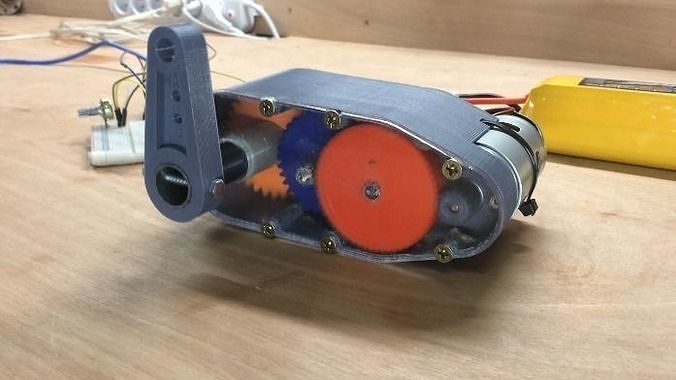 3D-printable High torque servo-gear reduction 3D print model