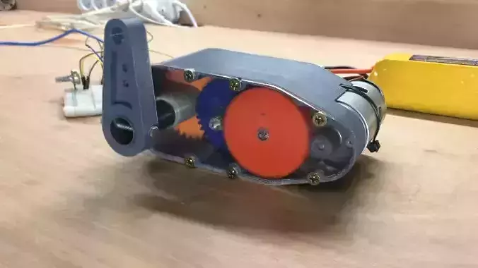 3D-printable High torque servo-gear reduction 3D print model