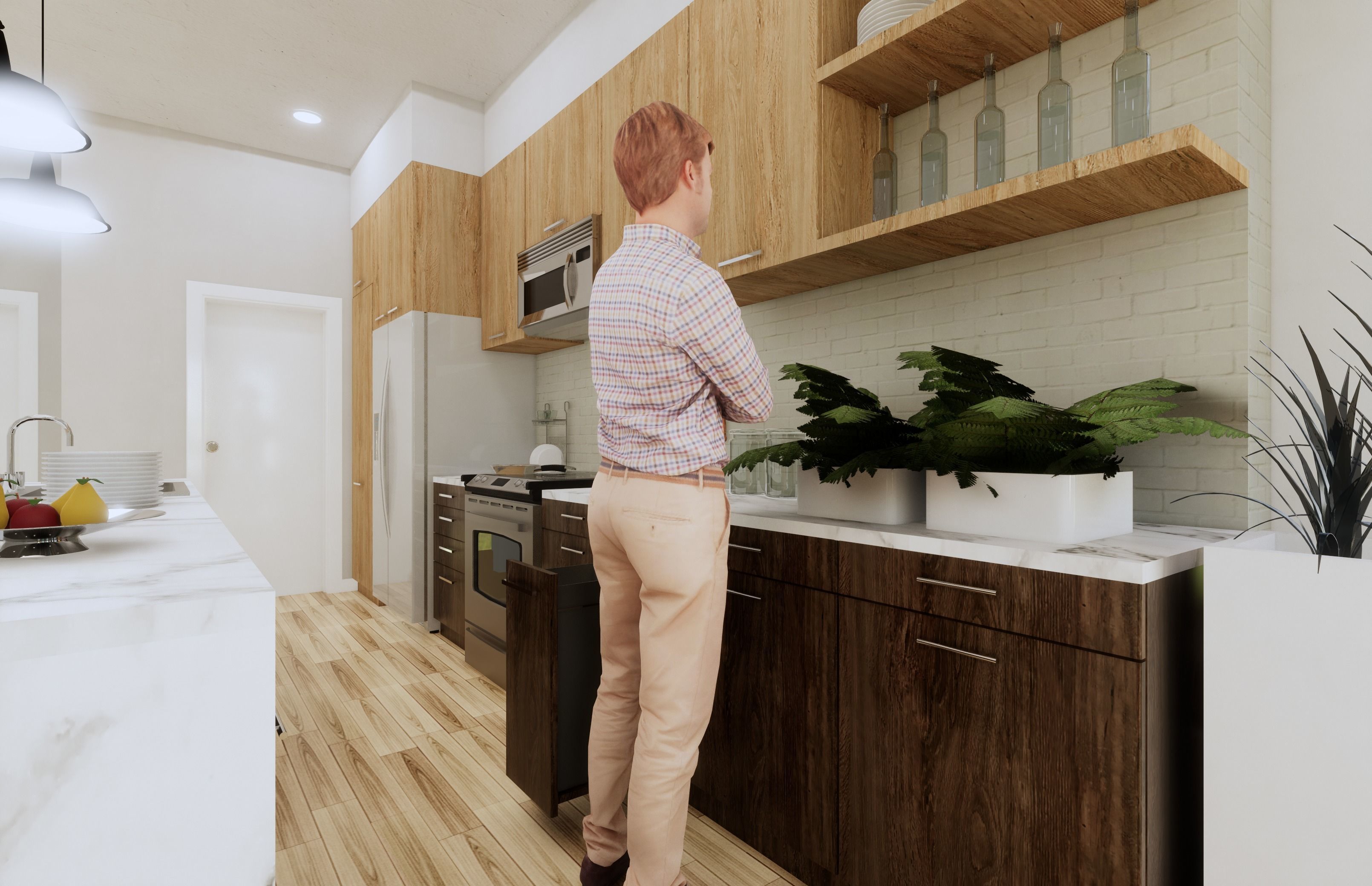 Full Kitchen Revit Model Scene 3D model_5