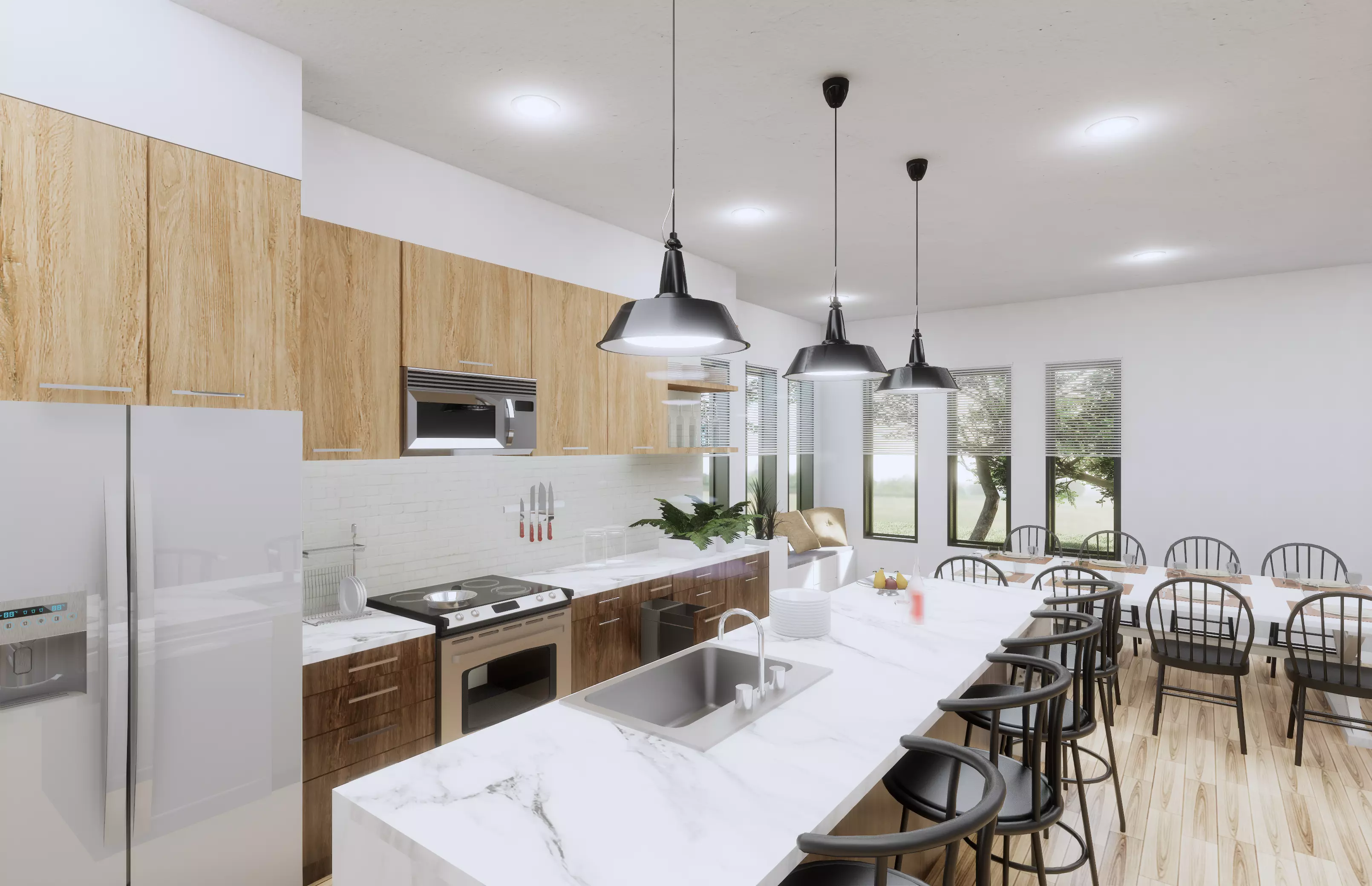 Full Kitchen Revit Model Scene 3D model_0