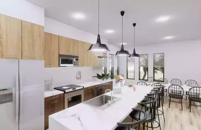 Full Kitchen Revit Model Scene 3D model