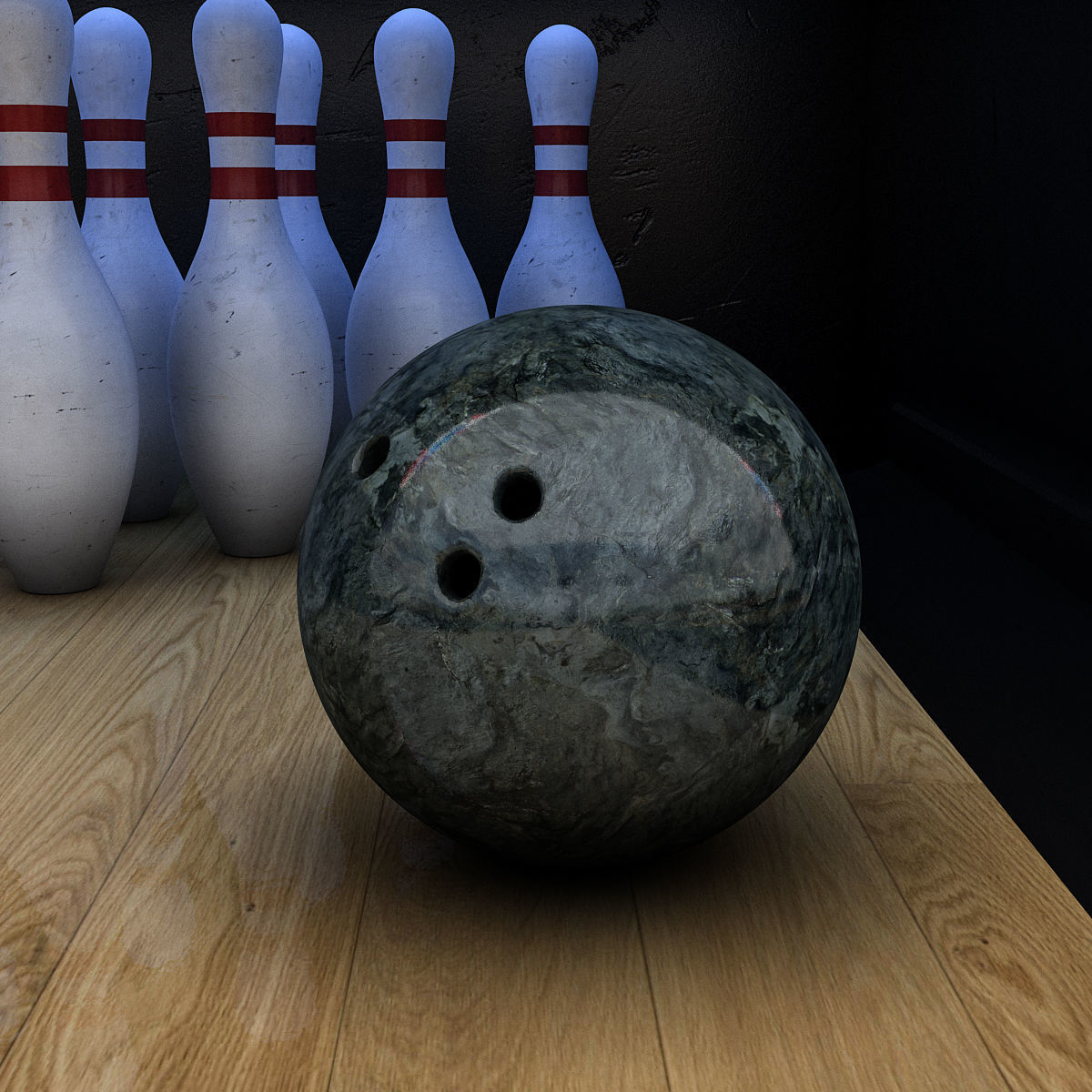 Bowling Alley 3D Model Low-poly 3D model_12