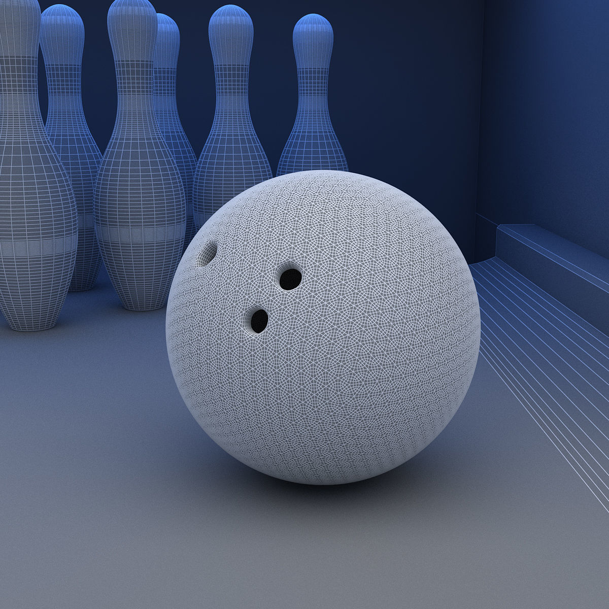 Bowling Alley 3D Model Low-poly 3D model_25