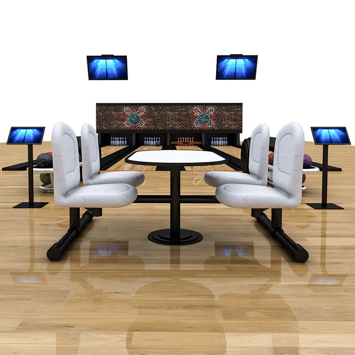 Bowling Alley 3D Model Low-poly 3D model_8
