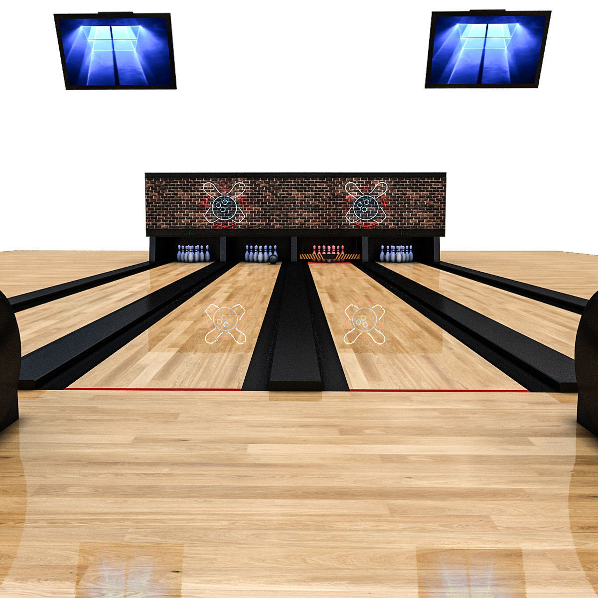 Bowling Alley 3D Model Low-poly 3D model_4