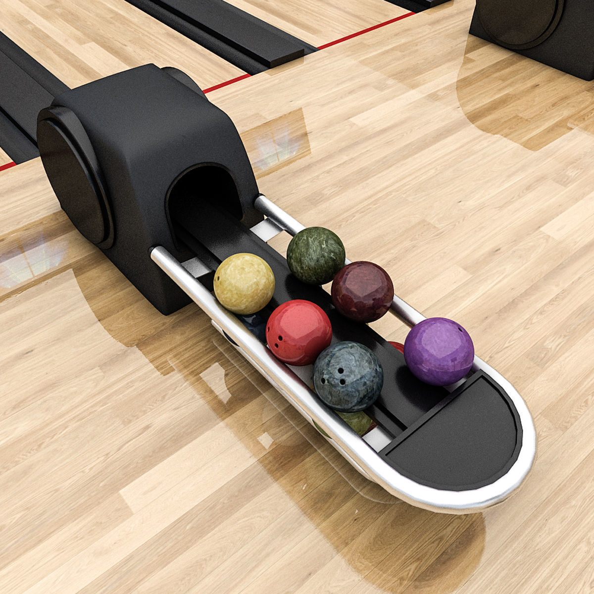 Bowling Alley 3D Model Low-poly 3D model_5