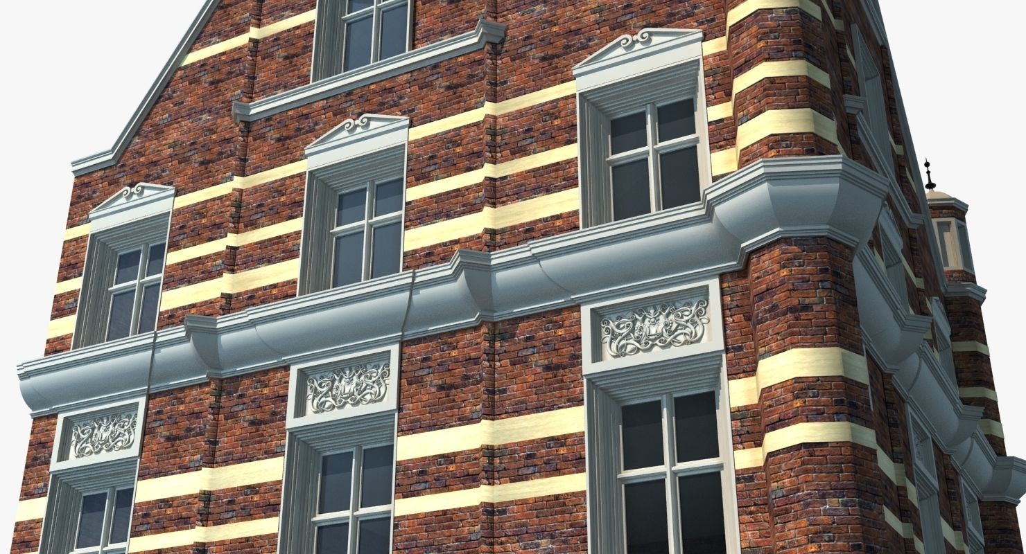 Historic London Corner Building 3D model_11
