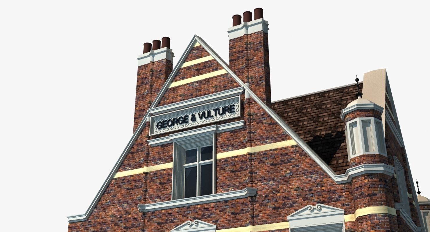 Historic London Corner Building 3D model_7