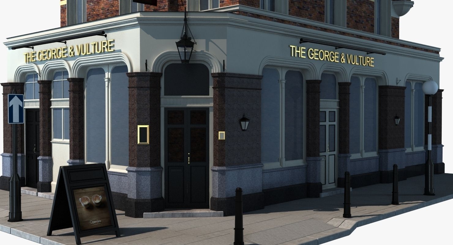 Historic London Corner Building 3D model_9