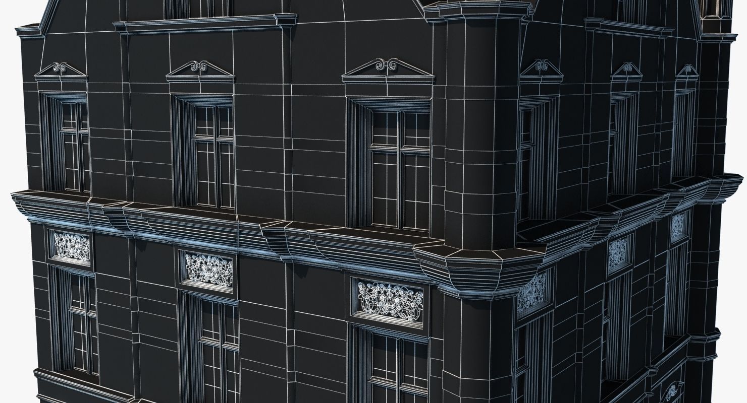 Historic London Corner Building 3D model_20
