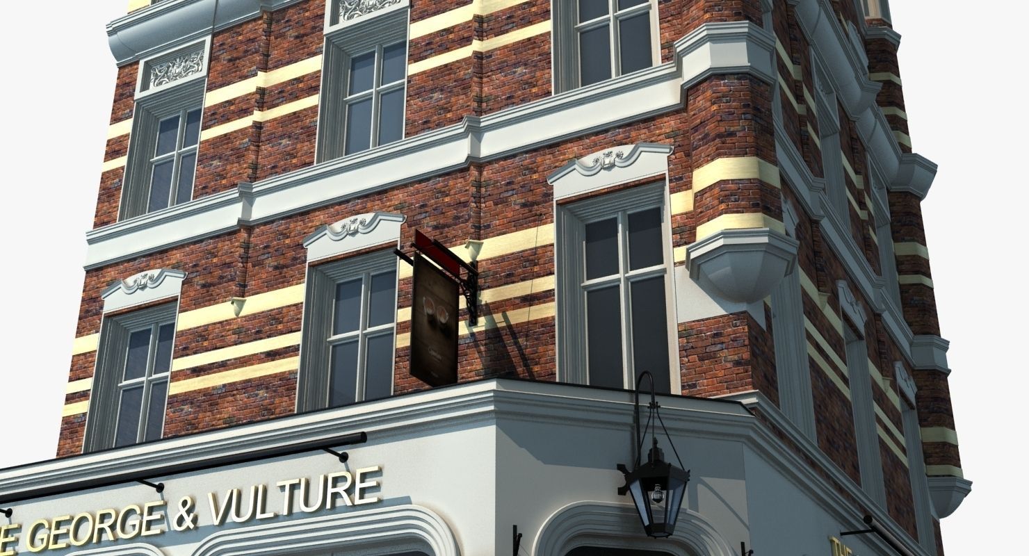 Historic London Corner Building 3D model_8