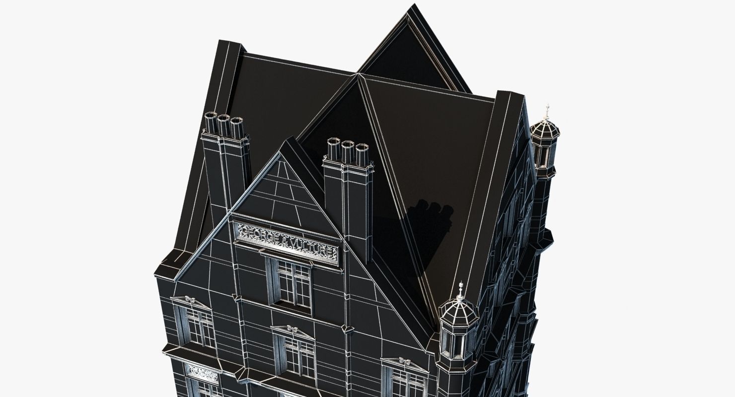 Historic London Corner Building 3D model_15